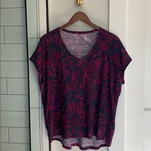 Ann Taylor LOFT linen dolman short sleeve top